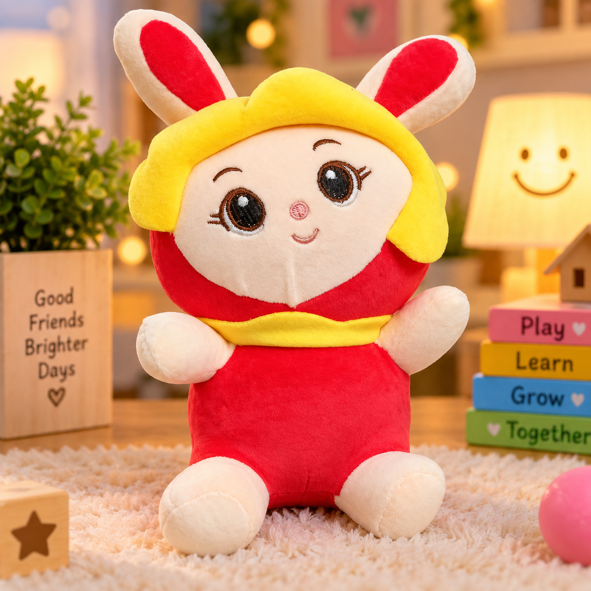 Cute Bunny Doll Soft Plush Toy – Colorful Cuddly Rabbit Stuffed Toy for Kids