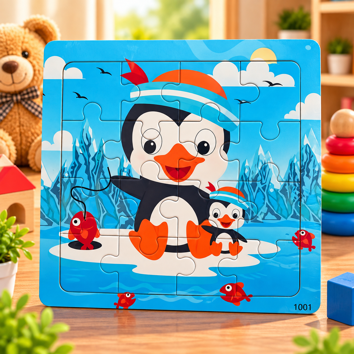 Kids Wooden Jigsaw Puzzle – Colorful Educational Picture Puzzle for Early Learning & Brain Development