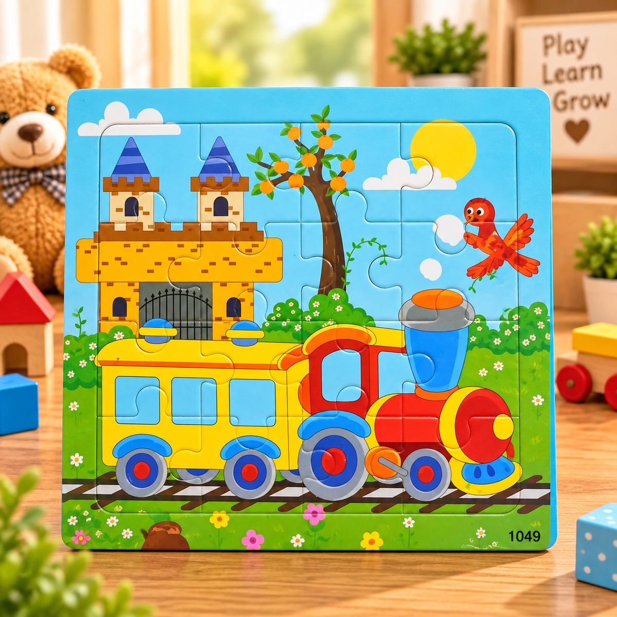 Kids Wooden Jigsaw Puzzle – Colorful Educational Picture Puzzle for Early Learning & Brain Development