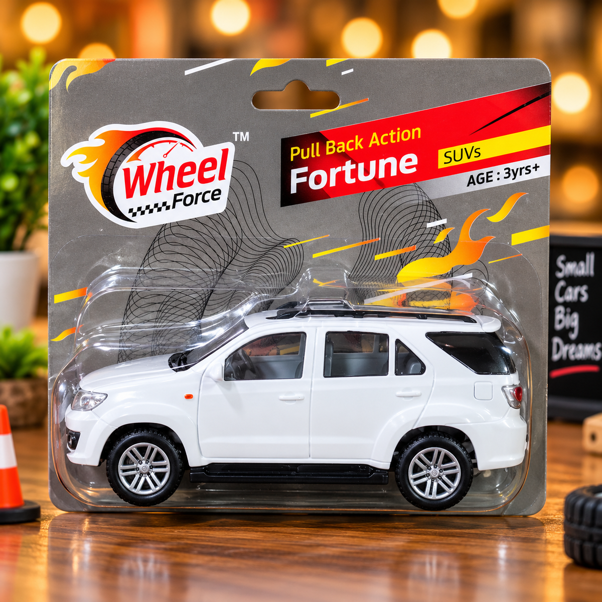Wheel Force Fortune SUV Pull Back Toy Car – Realistic Miniature SUV with Detailed Body Design | 3 Years+ | White