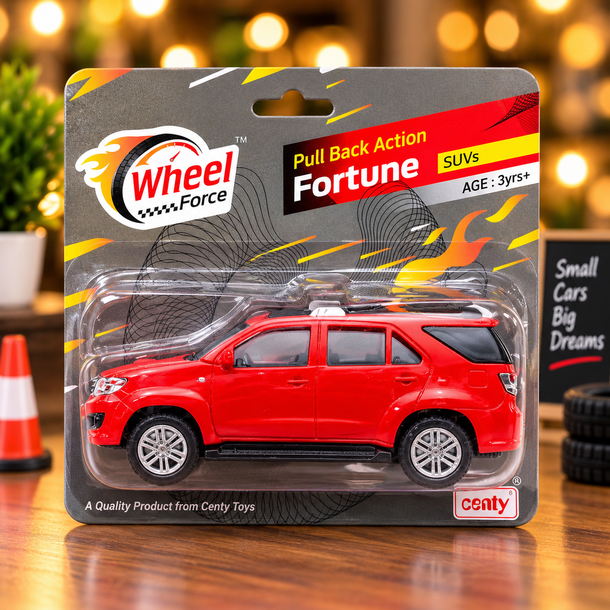 Wheel Force Fortune SUV Pull Back Toy Car – Realistic Miniature SUV with Detailed Body & Smooth Wheels | Red | 3 Years+