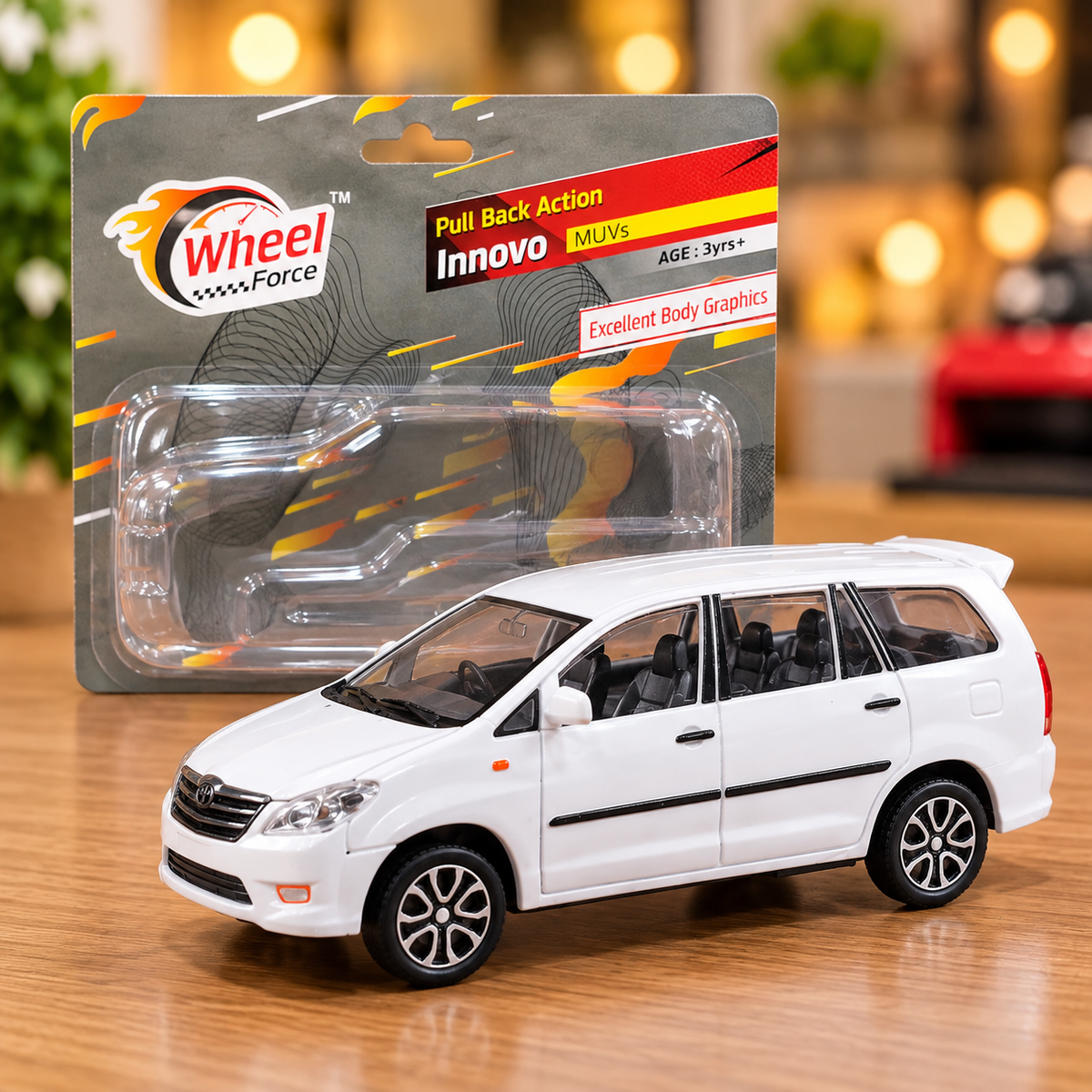 Wheel Force Innovo MUV Pull Back Action Toy Car – White | Realistic Miniature Vehicle for Kids 3+ Years