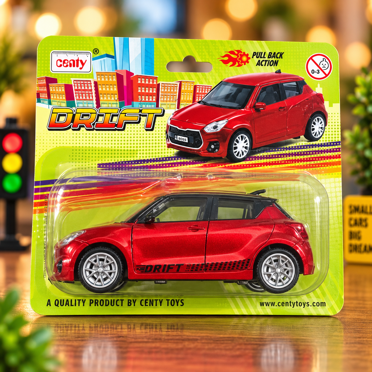 Centy Drift Toy Car – Red Swift Style Pull Back Action Racing Car for Kids | Miniature Sports Car | Age 3+ Years