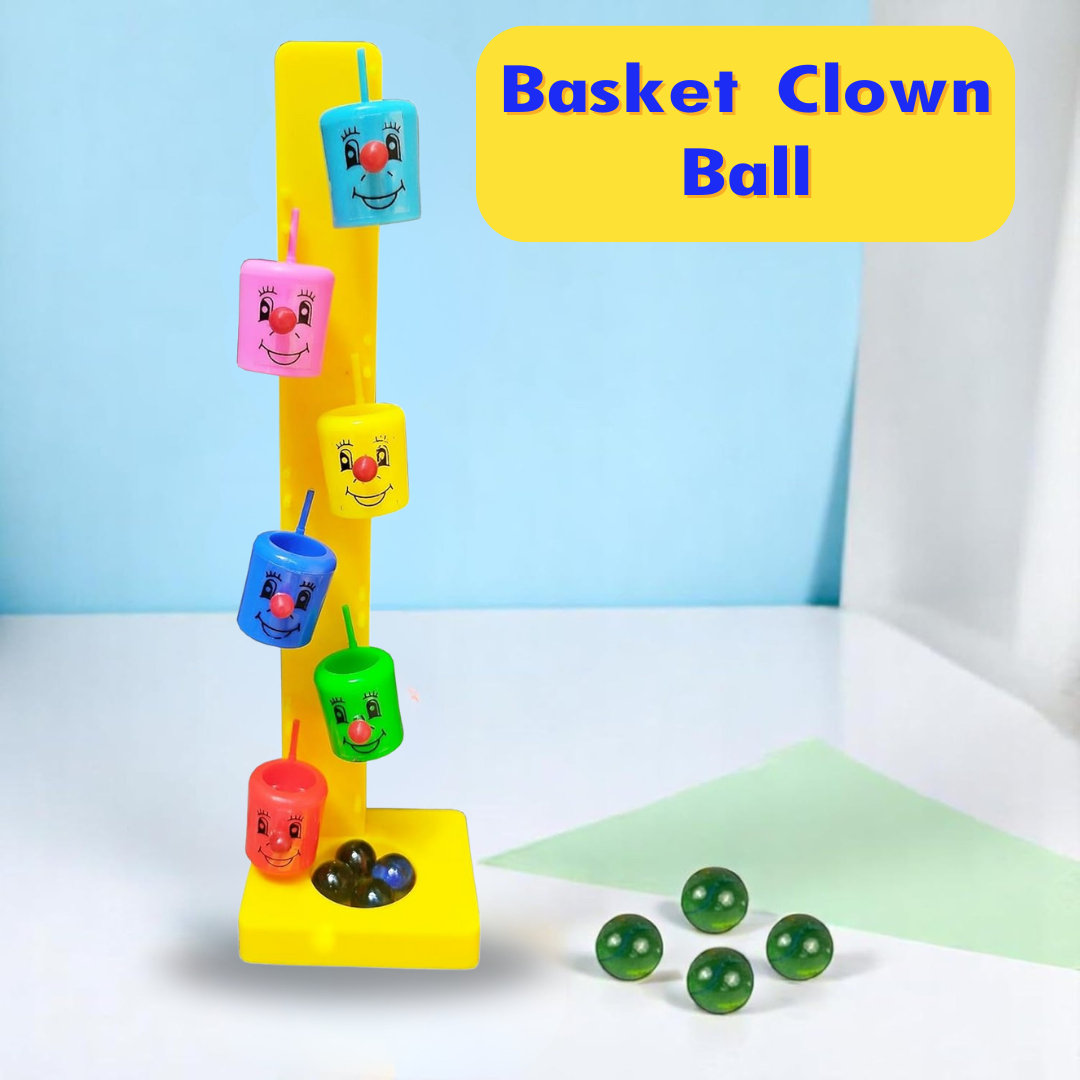 Plastic Basket Clown Ball – Fun Marble Game