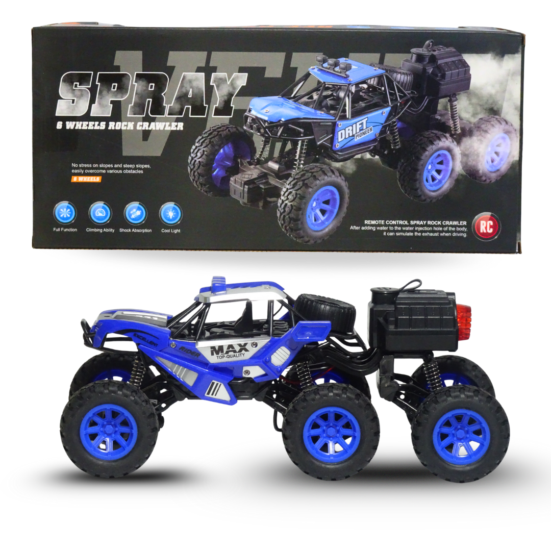Spray Rock Crawler RC Car with 6 Wheels (Random Colours)