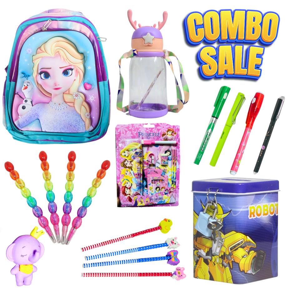 New Back To School Girl's Combo | 17 in 1 Combo | KidsBestie