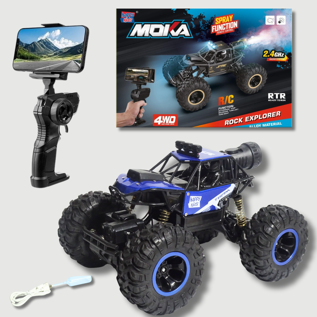 RC MOKA BigSize Cars with 720P Hd FPV WiFi Camera | Spray Function With Mobile Stand | Off-Road Remote Control Truck Monster Trucks
