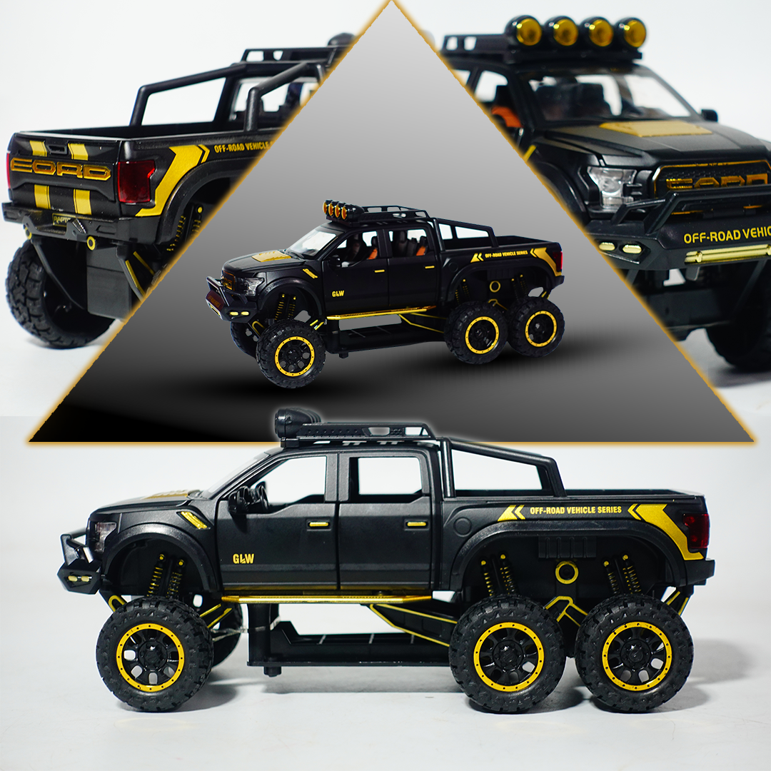 Die Cast Off-Road Vehicle | Pull Back Alloy Car Toy | Rugged Adventure Truck for Kids(Random colours)