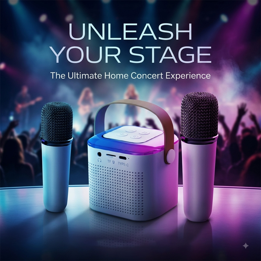 Wireless Mini Vocal Bluetooth Speaker with Mic, RGB Lights 10 W Bluetooth Speaker
