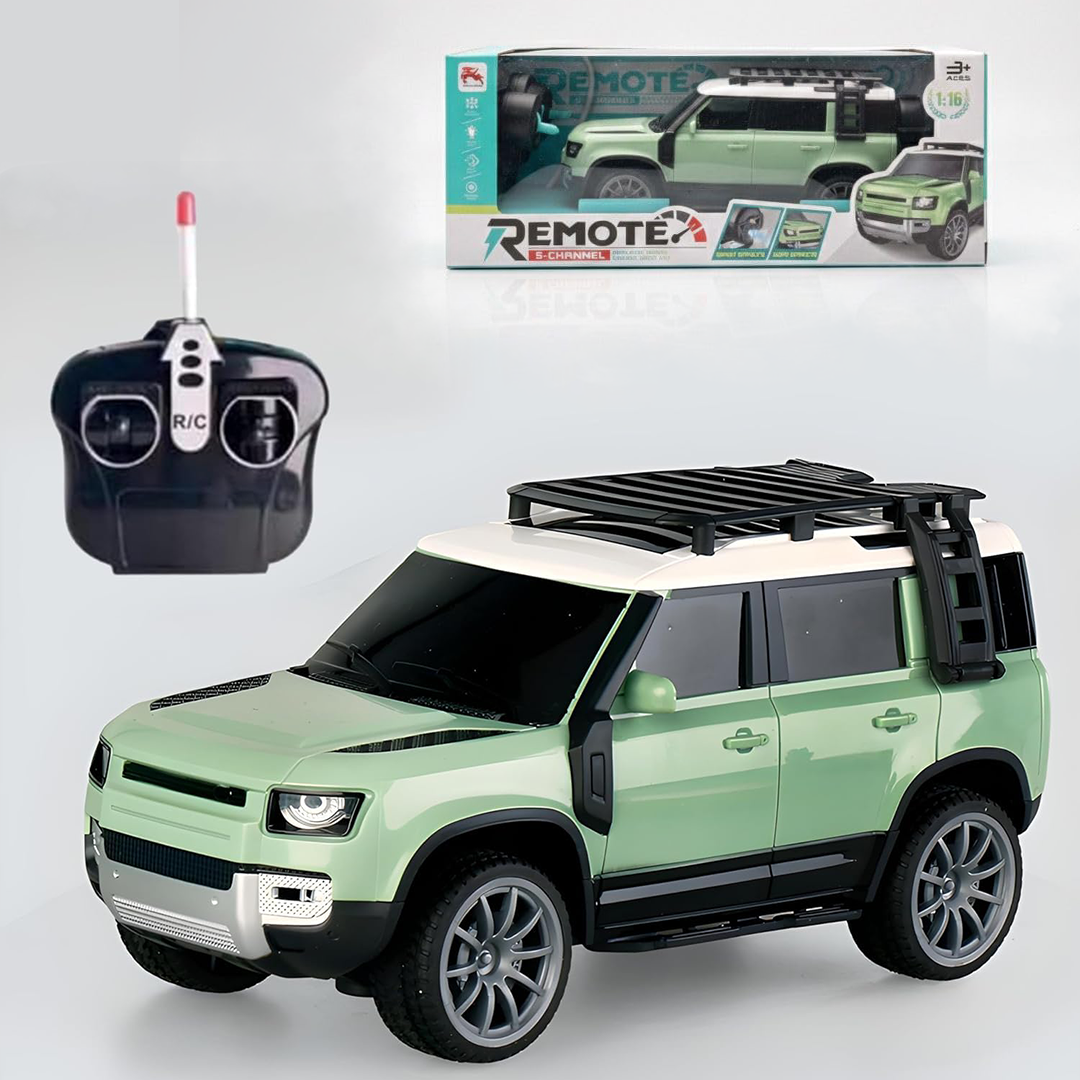 Defender SUV Car with Smoke Function | 5-Channel RC Adventure Vehicle – KidsBestie