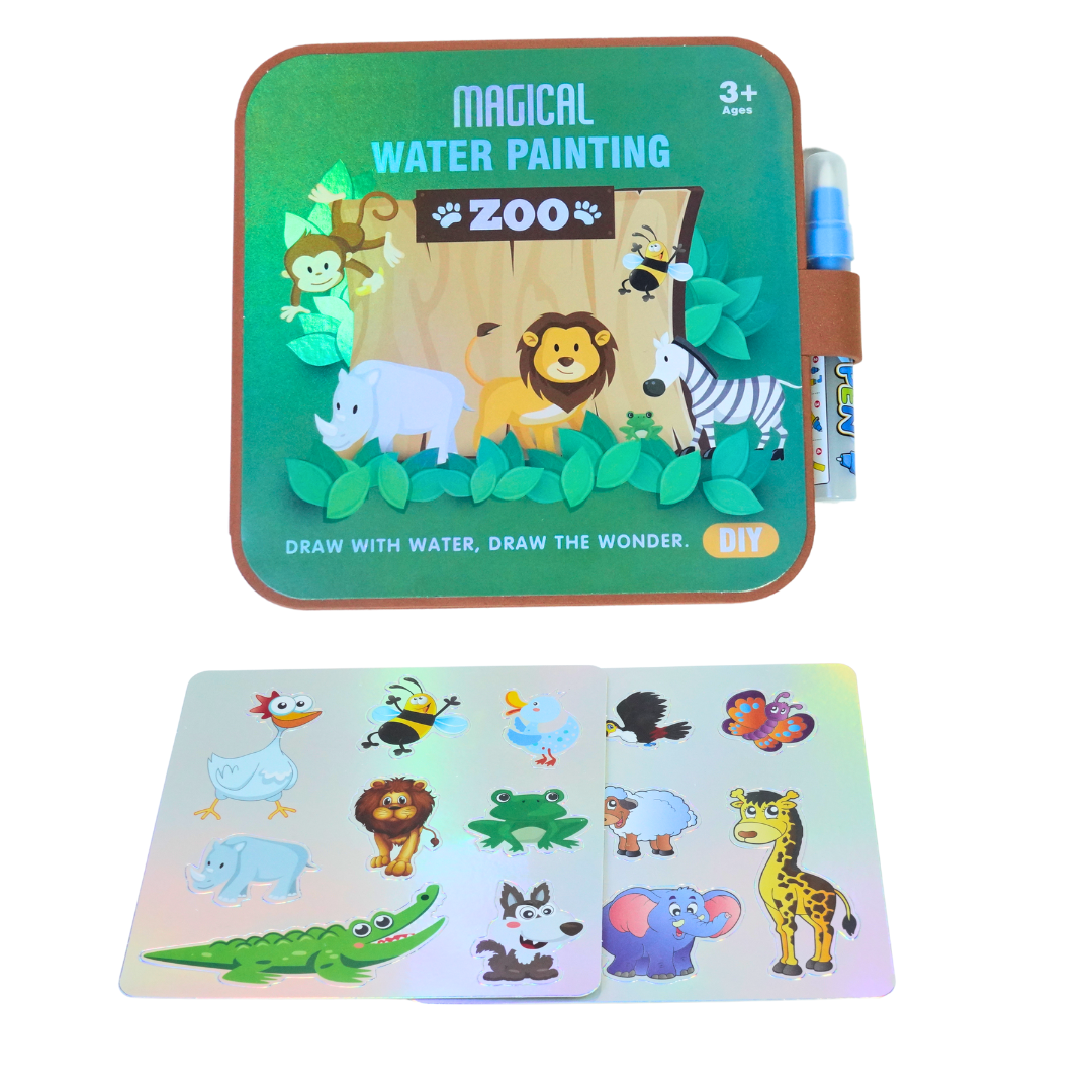 Zoo Theme Reusable Magical Water Painting Book for Kids-1