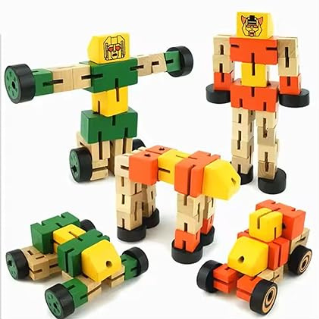 Wooden Transformer Toy for Kids( Random Colours)