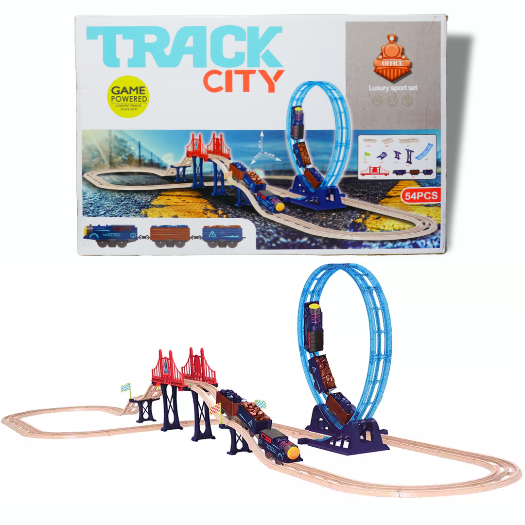 Track City – 54 Pieces Racing Track Set