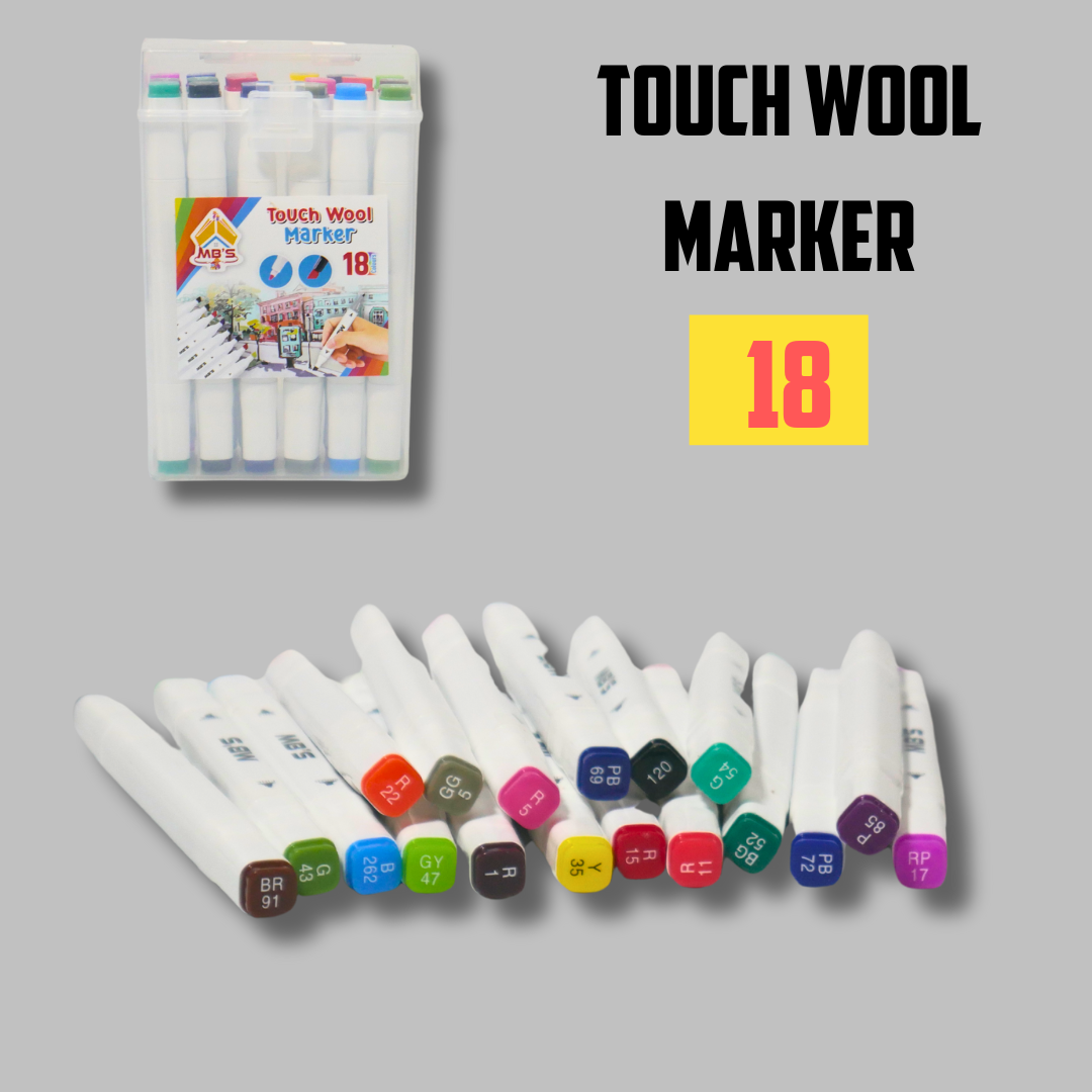 Touch Wool Marker – 18 PCS Set | KidsBestie