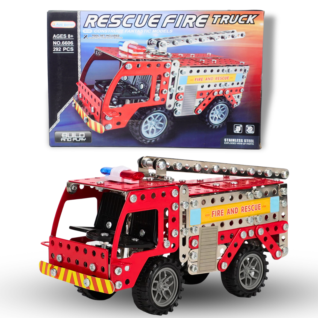 Rescue Fire Truck for Kids STEM Building Toy Set for Boys Girls Ages 7+  Educational Construction Fire Engine