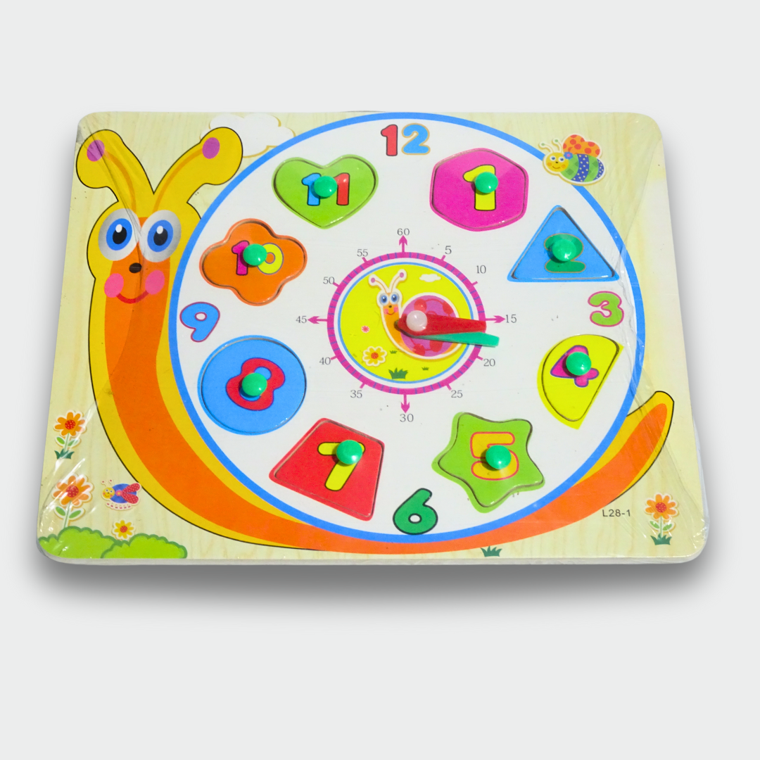 Colorful 2-in-1 Clock Learning Number Puzzle – KidsBestie