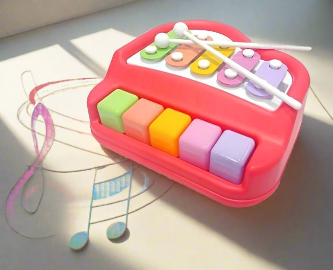2 in 1 Piano & Xylophone with 2 Mallets - Kids Bestie