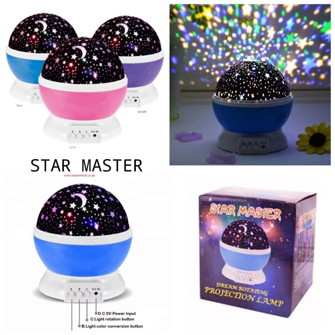 Star Master Galaxy Night Projector Lamp 360Β° Rotating Led Starry Light with Moon, Ocean Wave & Astronaut Effects Battery Operated