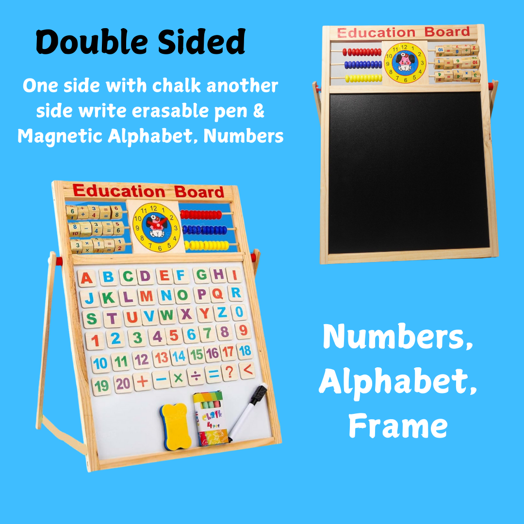 2 in 1 Double Sided Multipurpose Magnetic Education Board- Big