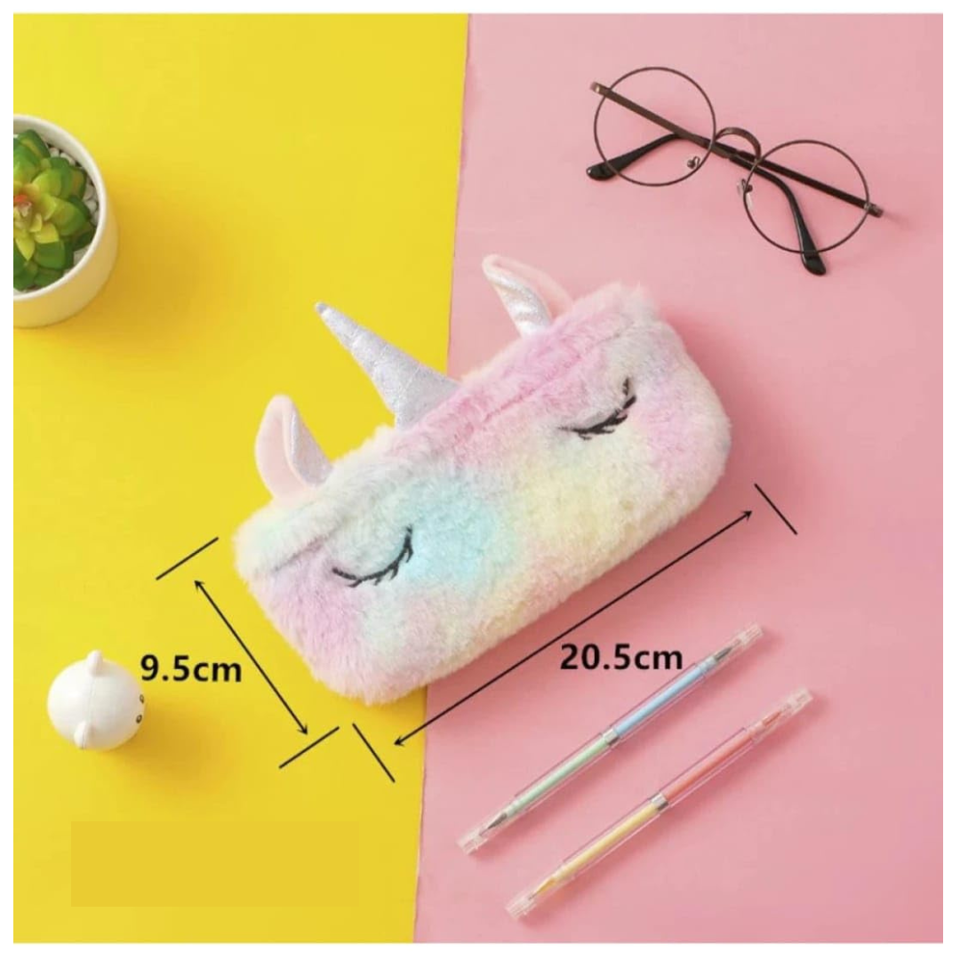 Magical Unicorn Horn Pencil Pouch for Kids – Glittery Zipper Stationery Case