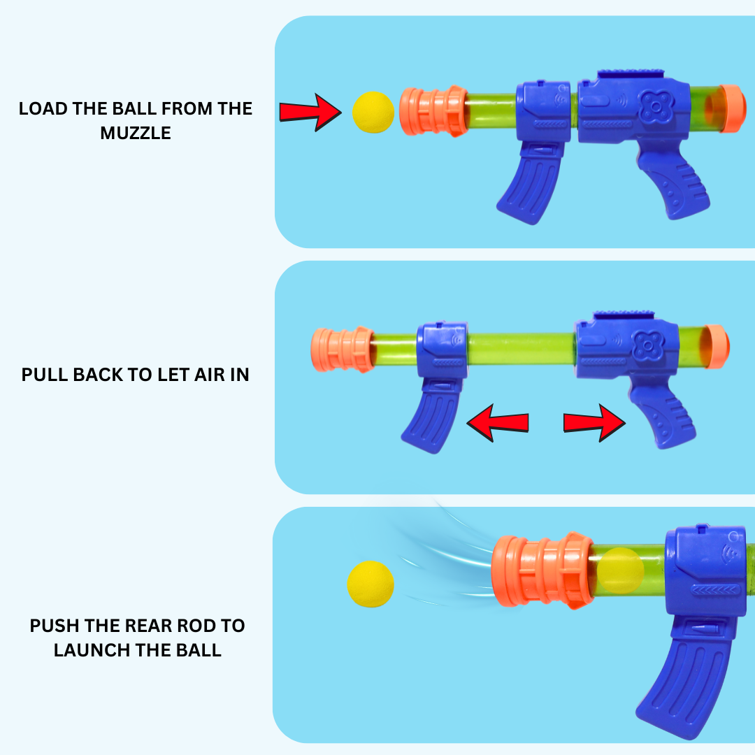 Air Pressure Gun, Soft Ball Air Shooting Gun for Kids