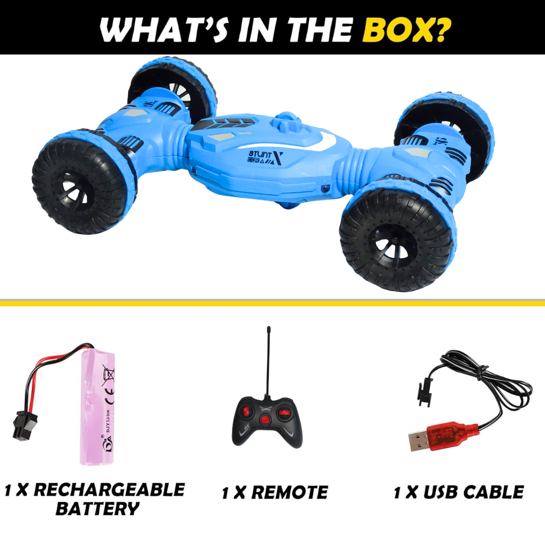Stunt Cars Fusion โ 360ยฐ Rotating & Two-Sided Driving RC Car | KidsBestie(Random colours)