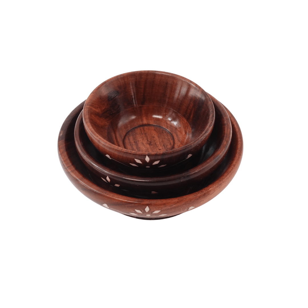 3 Pieces Wooden Bowl Set - Kids Bestie