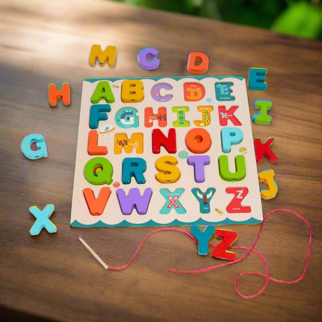 Kidsbestie-3D ALPHABETS Puzzle with Whiteboard for Kids,30*30Cm