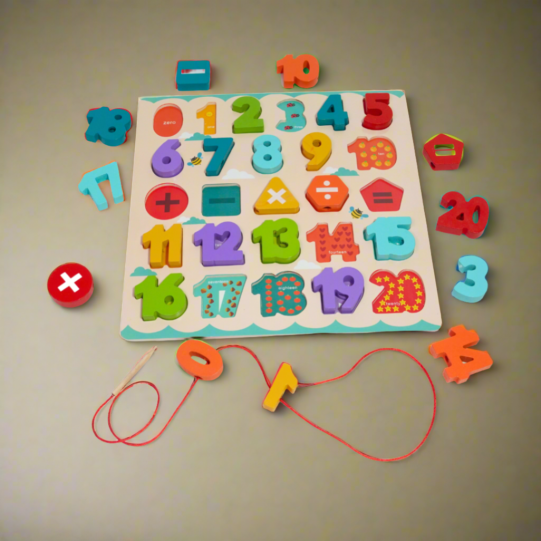 Kidsbestie-3D Numbers Puzzle with Whiteboard for Kids,30*30Cm