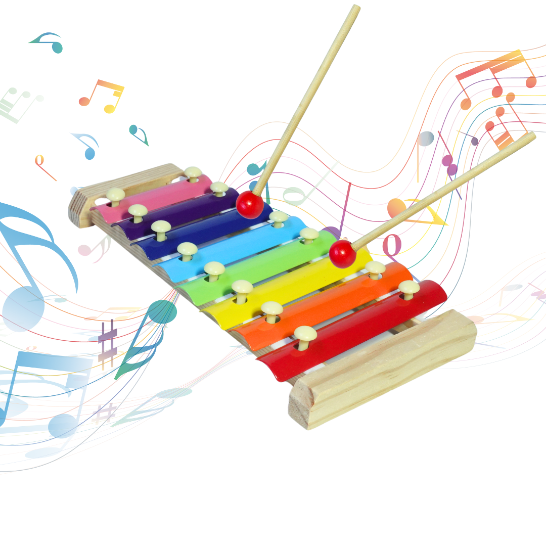 Wooden Xylophone Musical Toy 1, with 8 Note, Multicolour, 3+, 1 Xylophone, 2 Sticks Brand