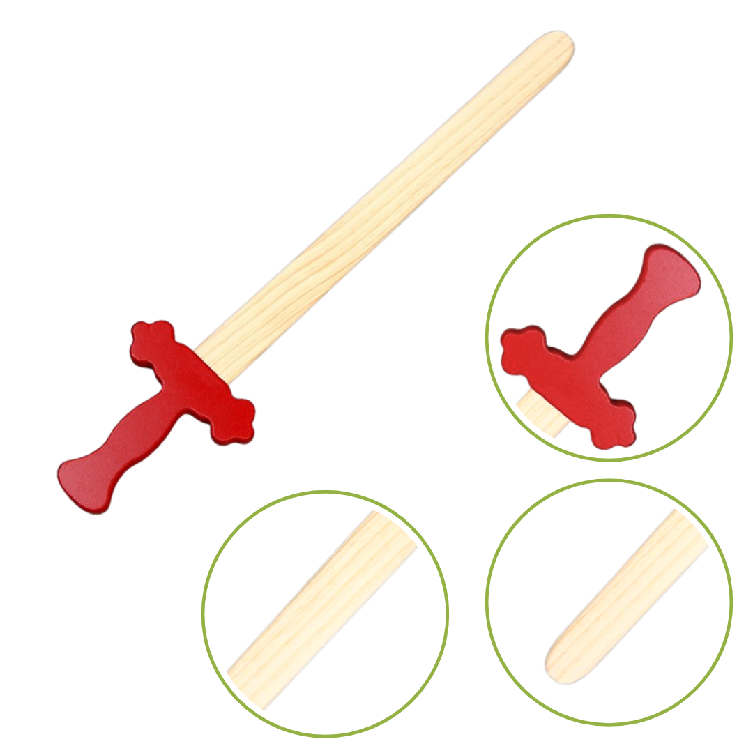 Wooden Sword for Kids Set of 1 | Safe & Durable Role-Play Toy