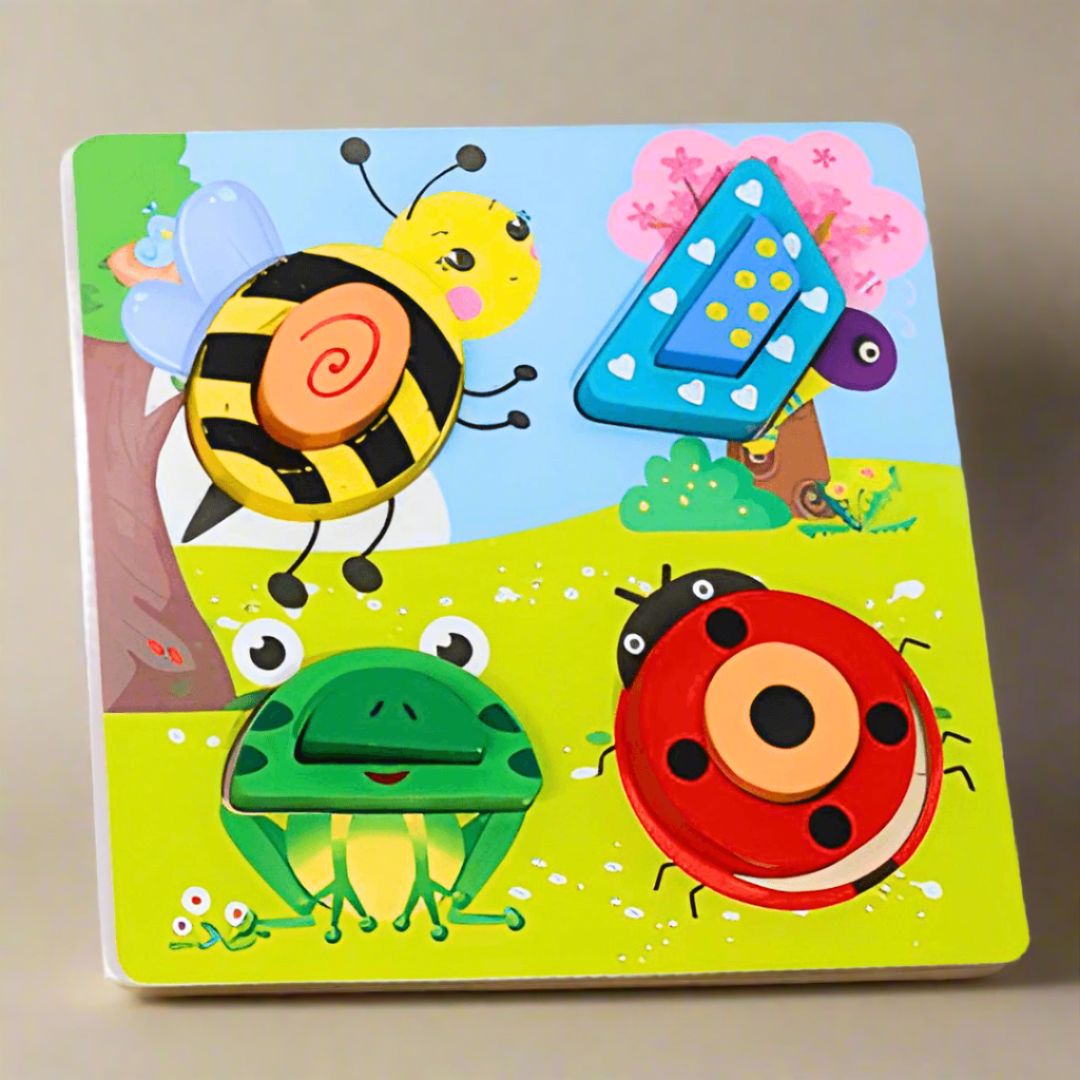 3d Insects Wooden Puzzle for Kids-1 (Random design will be send) - Kids Bestie