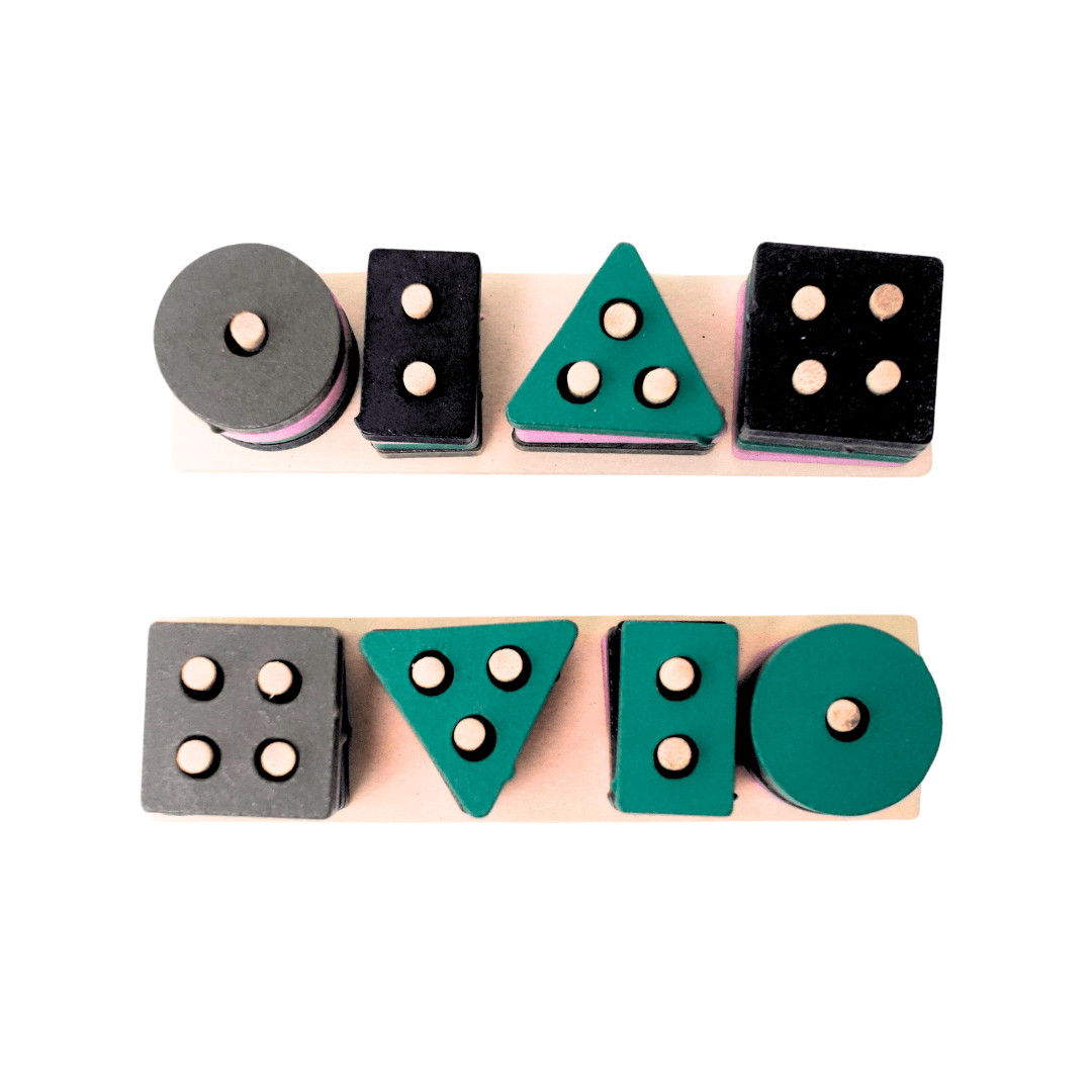4 Shapes Mini Stacking and Sorting Puzzle Toys For Kids-1 Puzzle - Kids Bestie