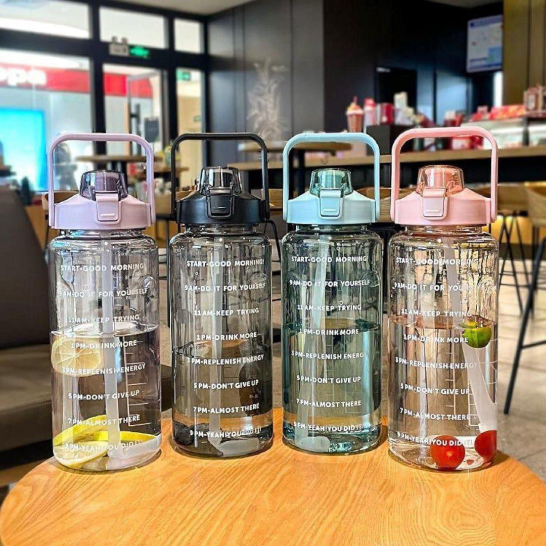 Daily Tracking Leakproof 2000ml Water Bottle – Hydrate with Purpose!(Random Colors)