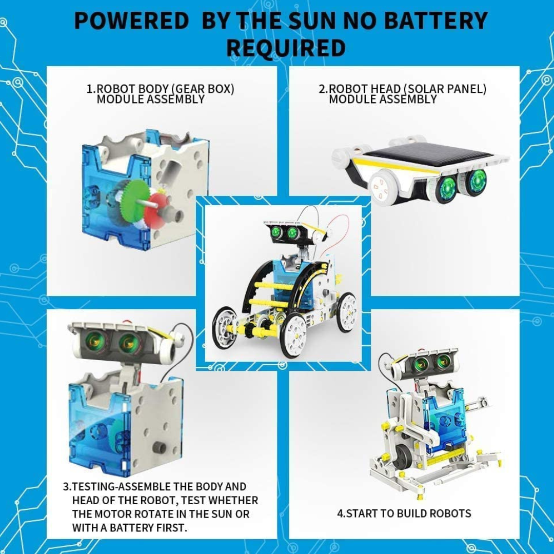13-in-1 Solar Educational Robot Kit | STEM 13-in-1 Solar Power Robots Creation Toy, Educational Experiment DIY Robotics Kit, Science Toy Solar Powered Building Robotics Set