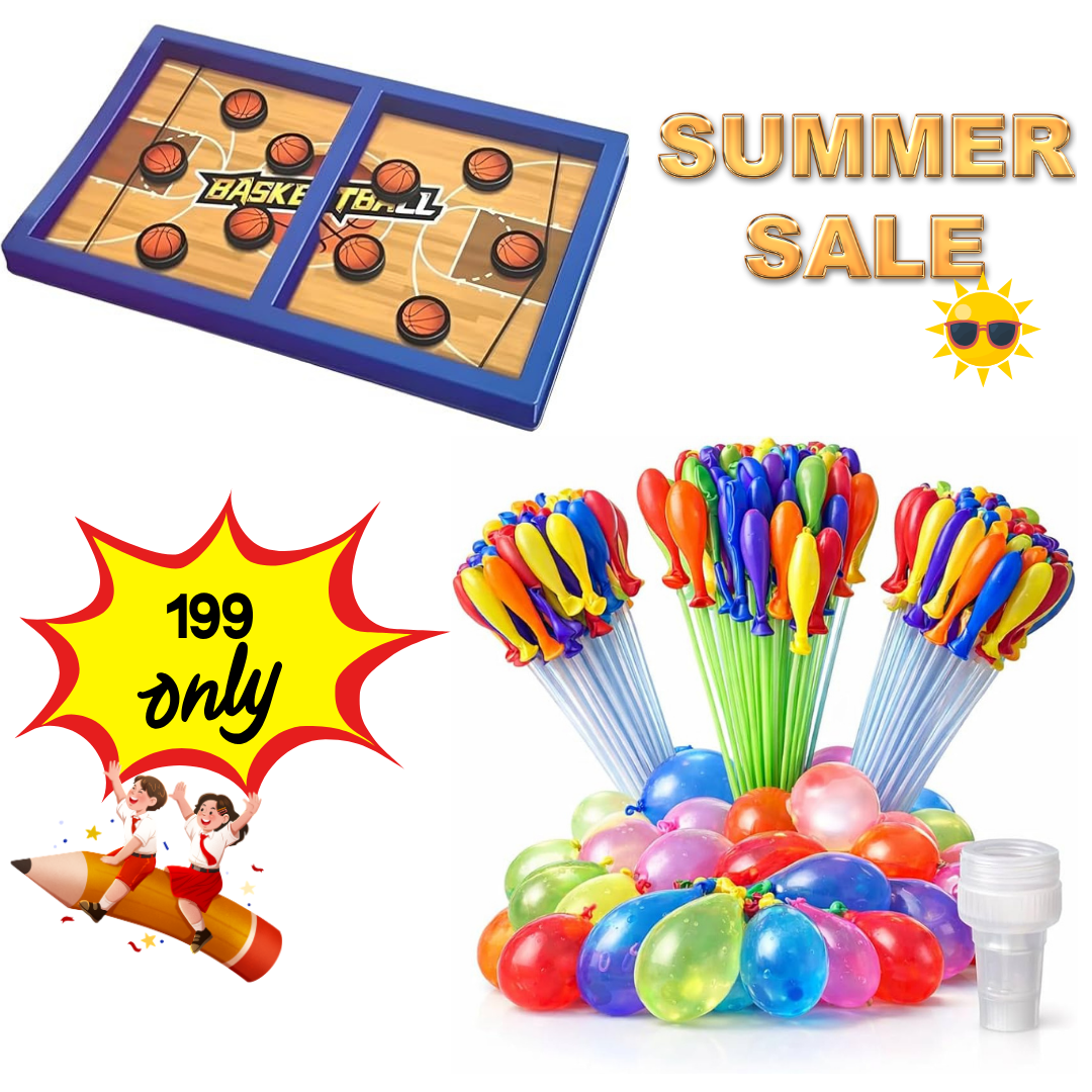 Summer Sale: Fast Sling Puck Board Game + Water Balloon for kids