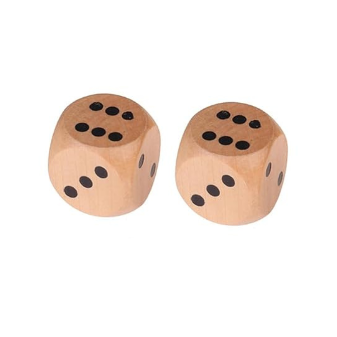Pack of 2 Wooden Big Dice – Black Dots | Kidsbestie