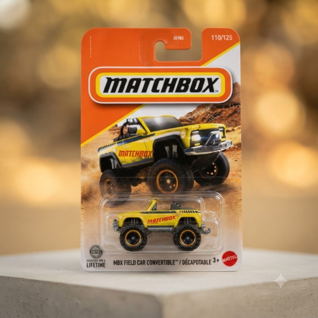 Matchbox MBX Field Car Convertible Die-Cast Off-Road Vehicle in Collector Blister Card