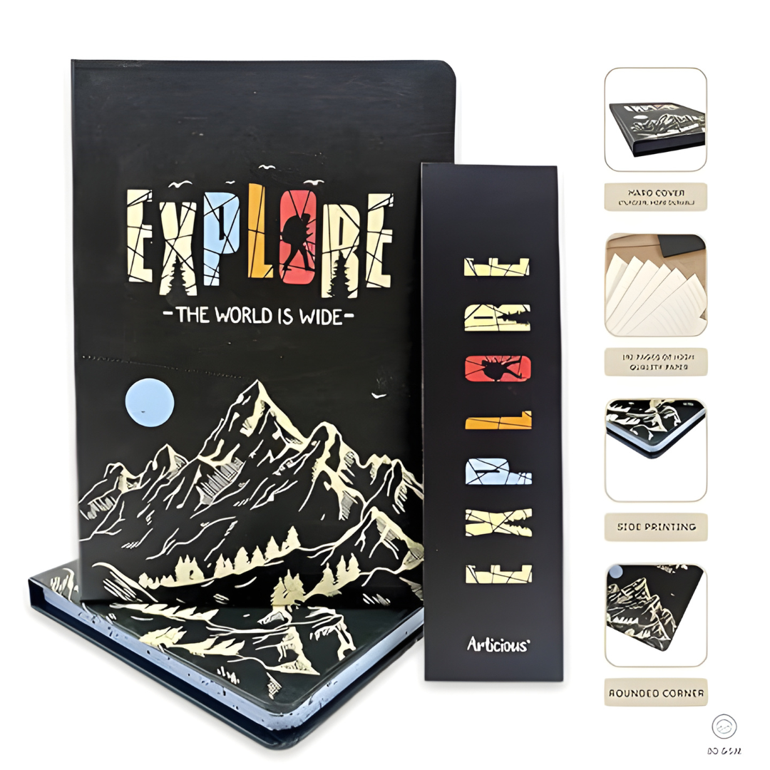 📔✨ Premium Notebook Gift Set – Elegant Hardcover Journal with Bookmark & Matching Box