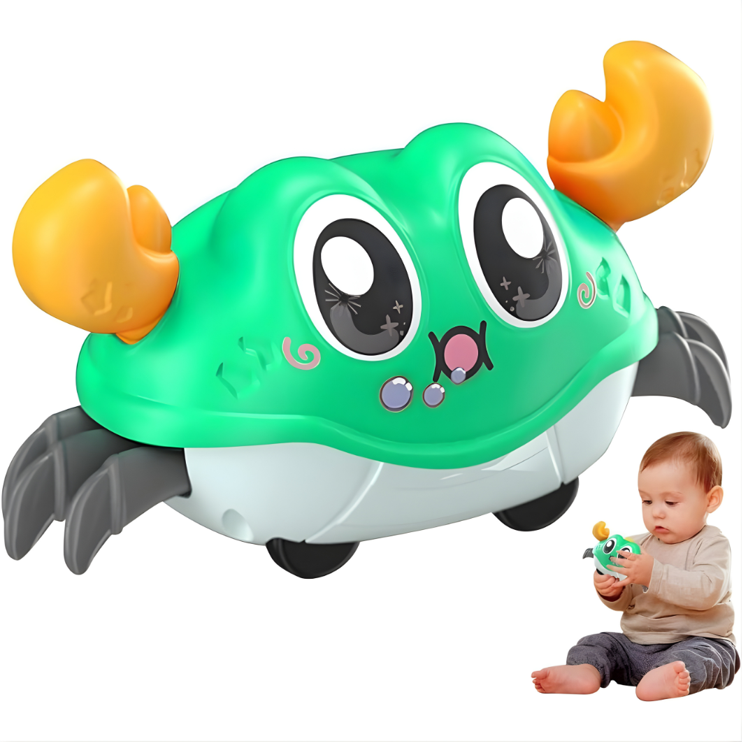 Wind-Up Crawling Crab Toy for Babies – Tummy Time Crawling & Running Crab Toy for Infants & Toddlers