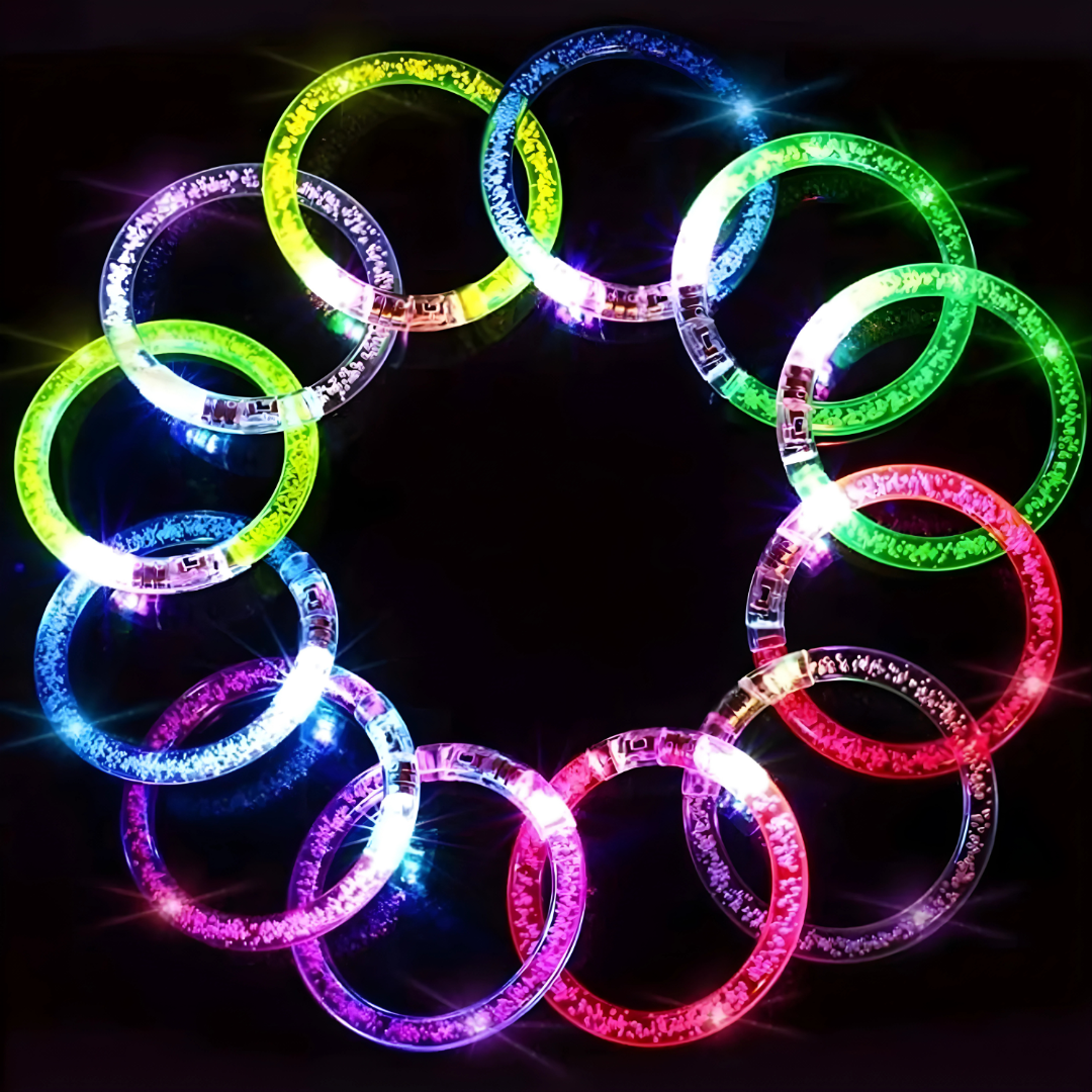 Glow in the Dark LED Bracelets – Luminous Party Bands for Kids & Adults ✨💡🌙 With Random Colors