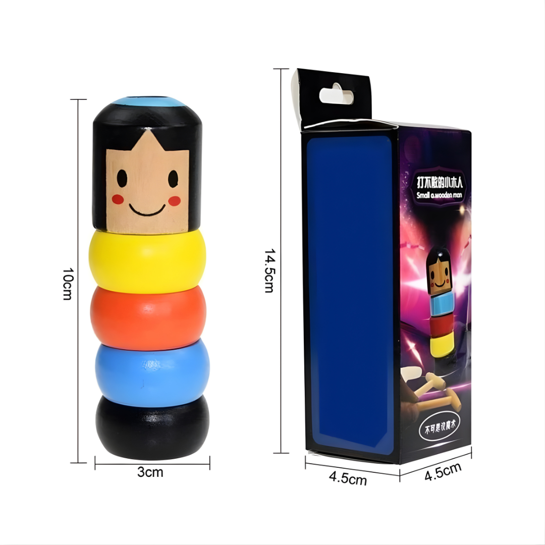 🪵 Unbreakable Immortal Wooden Man – Magic Balancing Toy for Kids