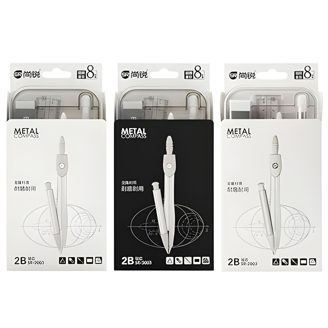 📐 Ultimate 8-Piece Professional Geometry Set for Students ✏️