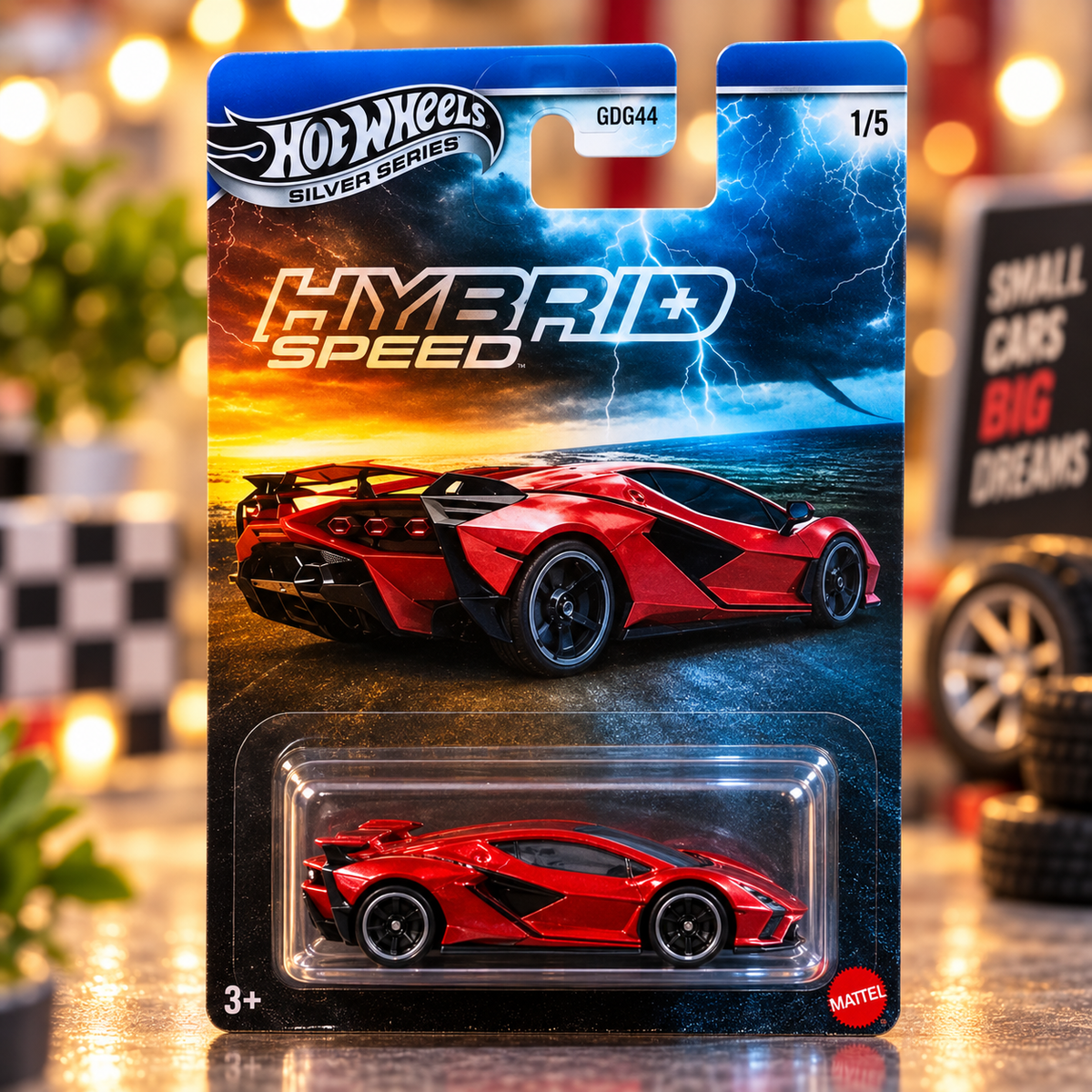 Hot Wheels Silver Series Hybrid Speed Lamborghini Sián FKP 37 – Red Die-Cast Collector Car