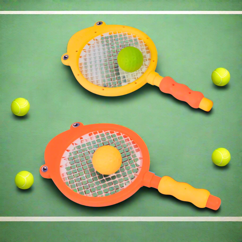 Kidsbestie-Fish Net Tennis Bats & Balls