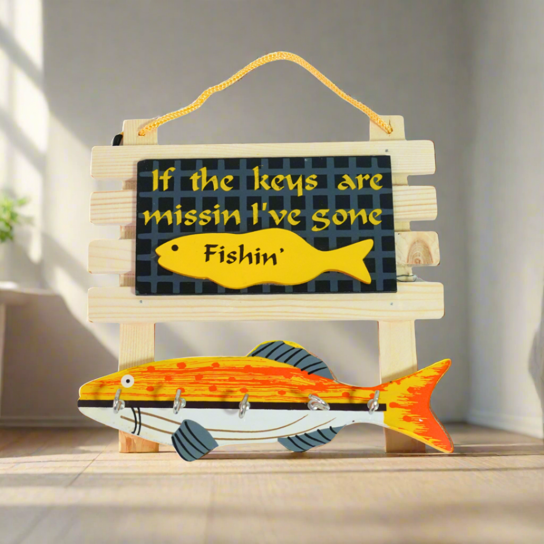 Kidsbestie-Fishing Key Holder for Living Room Wall Decor
