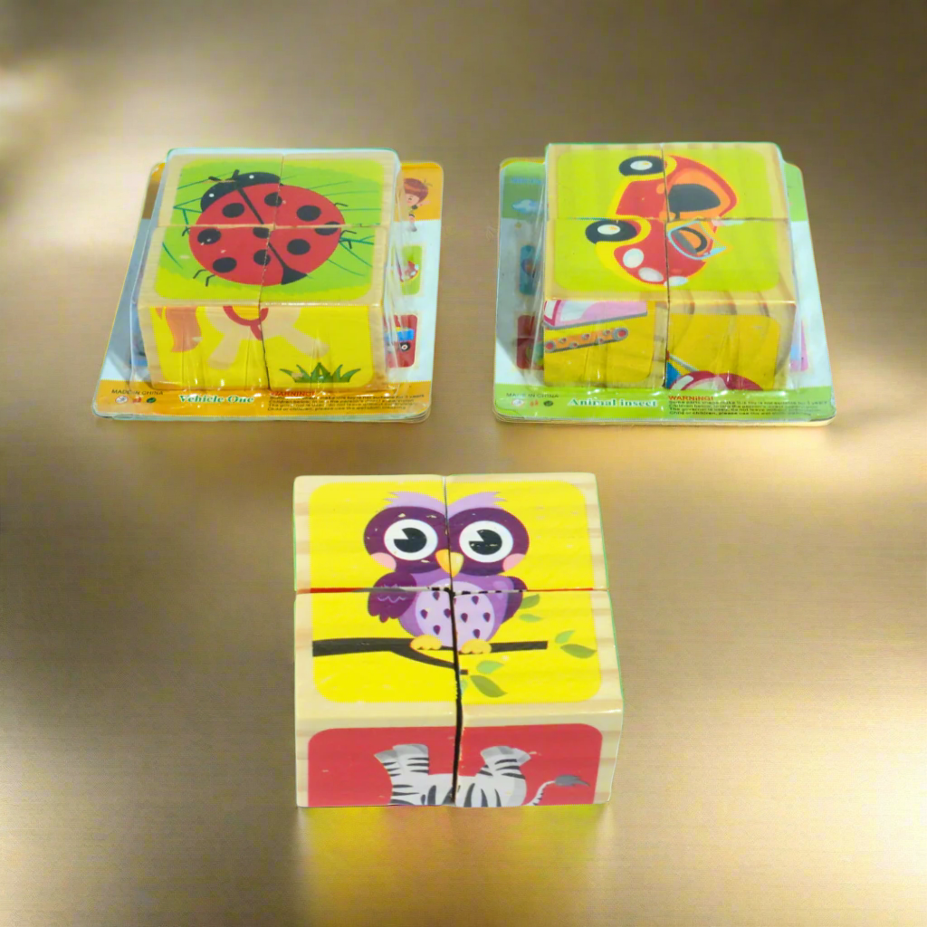 Kidsbestie-Four Sides Draw Mini, 3D Wooden Puzzle for Kids