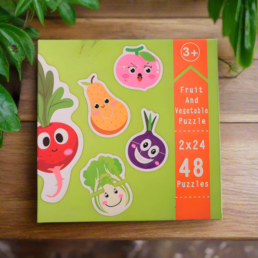 Kidsbestie-Fruits and Vegetables Jigsaw Puzzle for Kids 48 Puzzle Pieces BOX