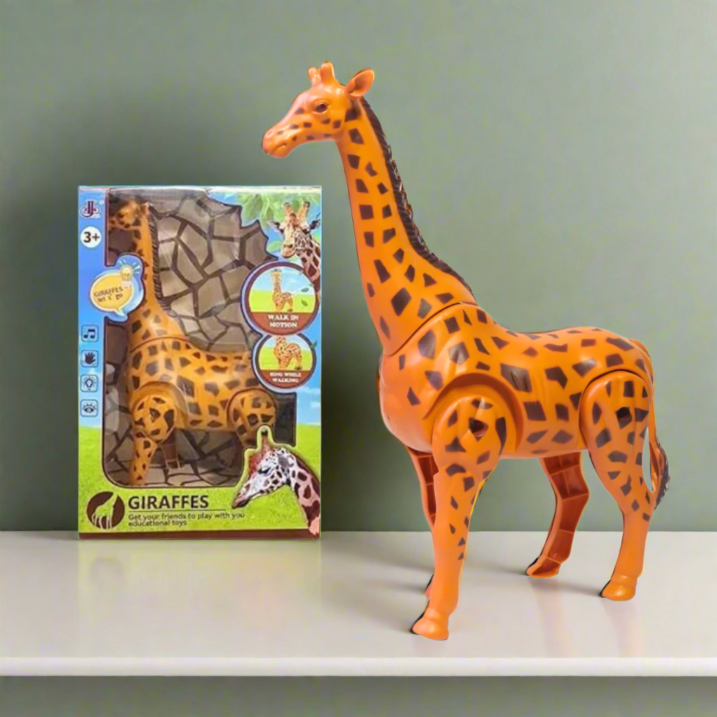 Kidsbestie-Giraffe Animal Figure Toy with Walking and Realistic Sound, for 2+ Years