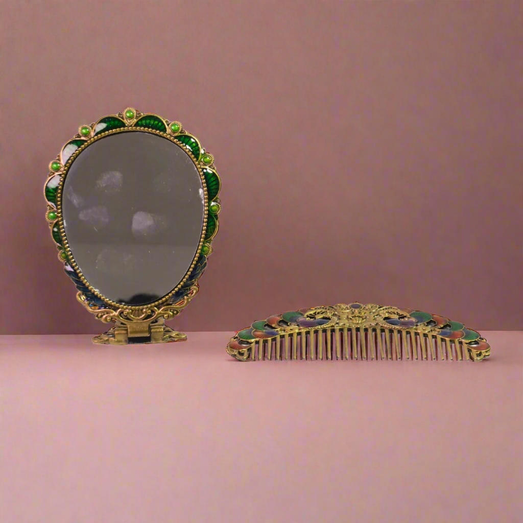 Kidsbestie-Hand Mirror and Comb Set for Stylish Haircare and Grooming-Orange Box